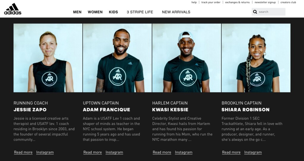 アディダスのランニングコミュニティのキャプテンとしても活動