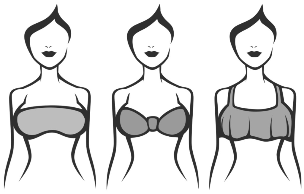さまざまなデザインのストラップレスブラ