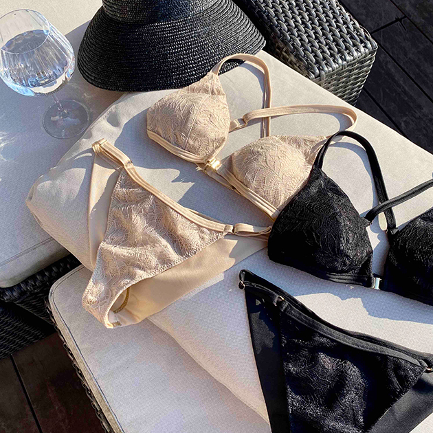 レースクルージングセットはカラーがブラックとベージュの2色展開