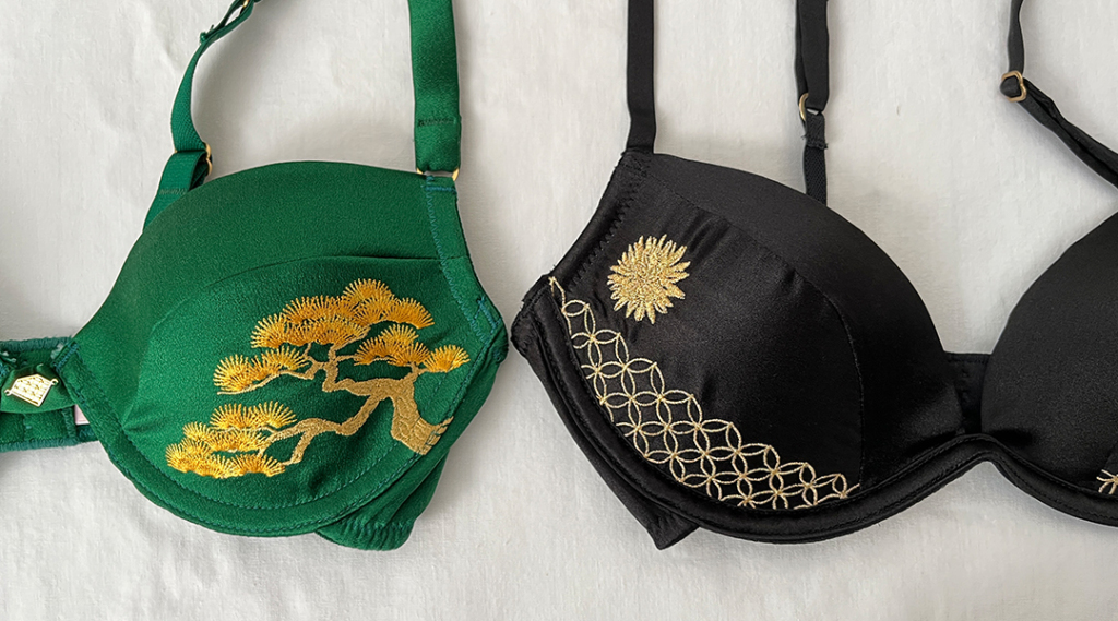 ノンワイヤーの菊華とのカップの作りの違い　N bijoux「千歳-chitose-」