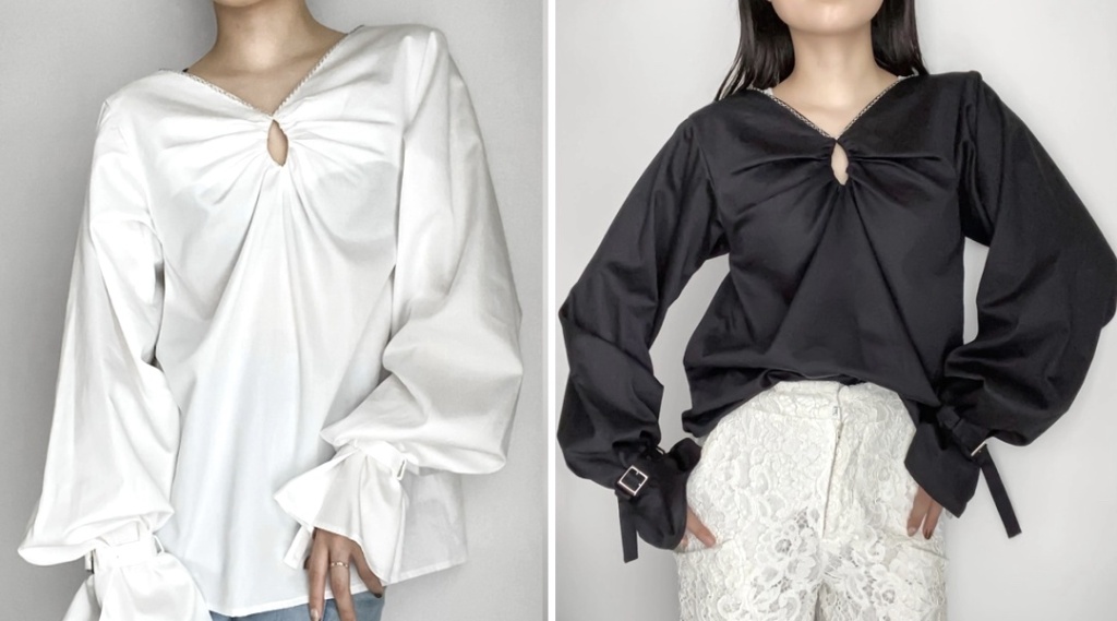 デザインが顔まわりに集中しており華やかな印象