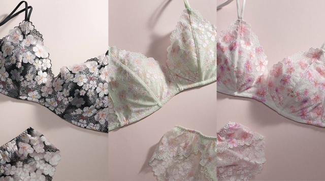 unenanacool（ウンナナクール）、累計販売枚数70万枚を突破する大人気の「364ブラシリーズ」に新しく桜デザインが登場！一足早い春をランジェリーに取り入れてみては？