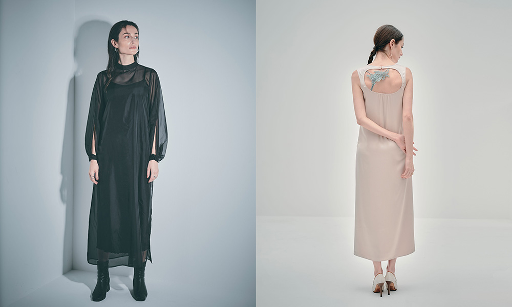 ランジェリーや洋服と組み合わせて楽しめるサマードレス。2アイテム（各2色）の展開