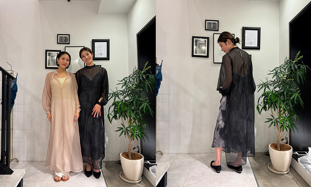 ロングスリップやキャミソール、ロングブラジャー/ワイドパンツ等、着る人の好みによって様々な組み合わせが可能